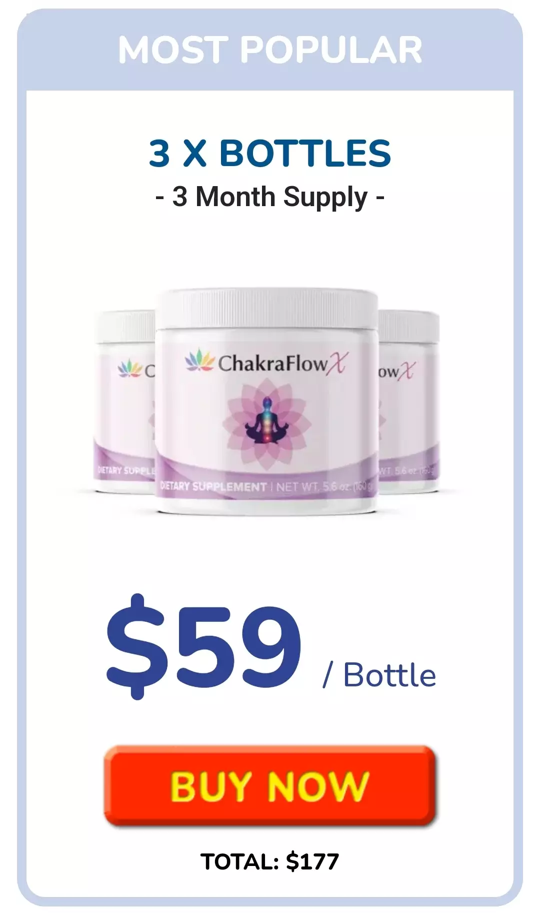 ChakraFlowX™ 3 bottles pricing